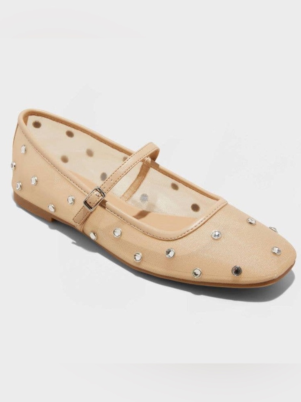 Mesh Rhinestone Flats